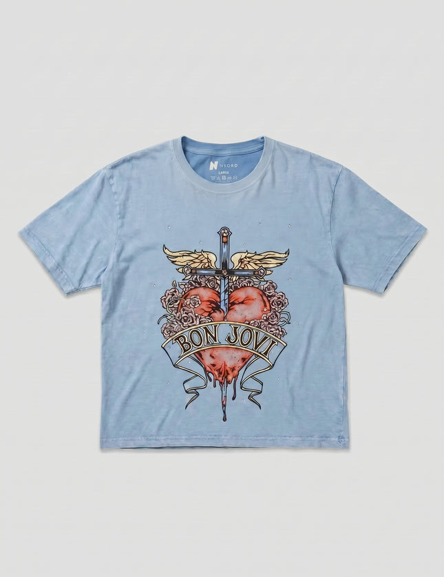 Bon Jovi Boxy Fit Heart Sword