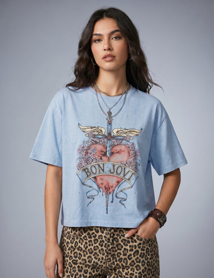 Bon Jovi Boxy Fit Heart Sword
