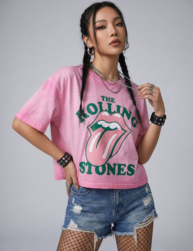 The Rolling Stones Boxy Fit Pink